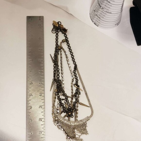 J.Crew Fenton and Fallon Collaboration Necklace Spikes Rhinestones - Picture 5 of 10